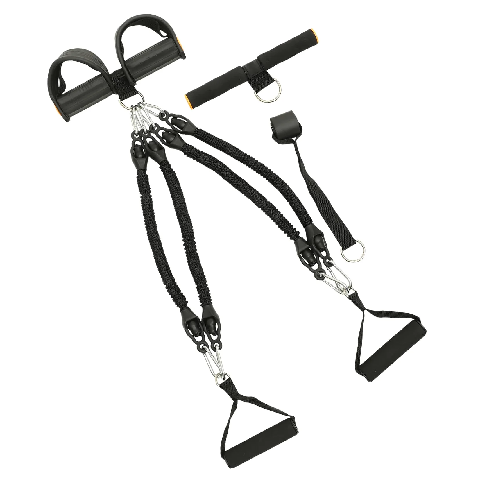 MAGICLULU Espansore per Bodybuilding Corda Elastica e Pedale Multifunzionale in Materiale Resistente per Esercizi Addome e Braccia a Casa Palestra Fitness