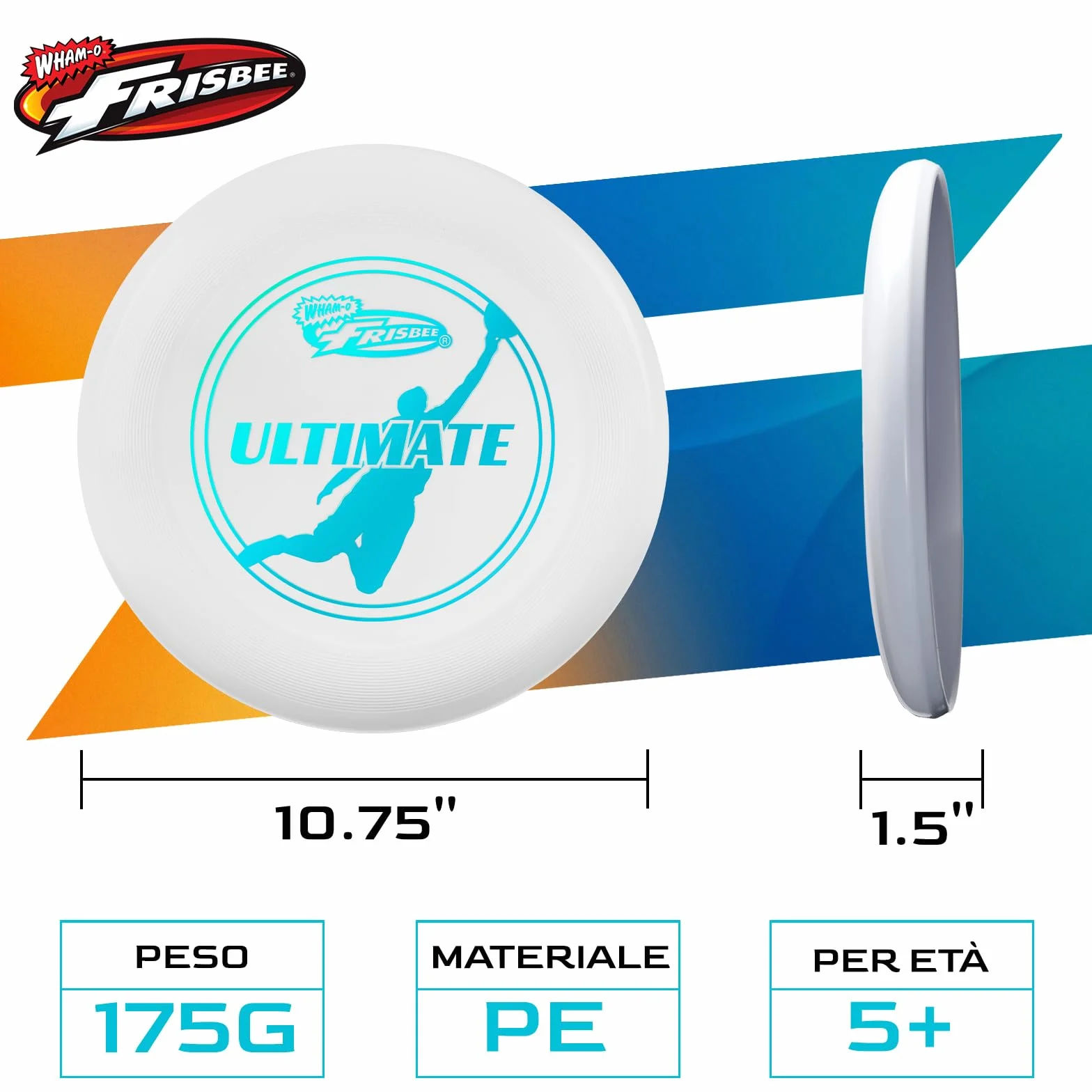Frisbee Disco Volante Ufficiale Ultimate 175 g da Allenamento Professionale per Competizioni all'Aperto