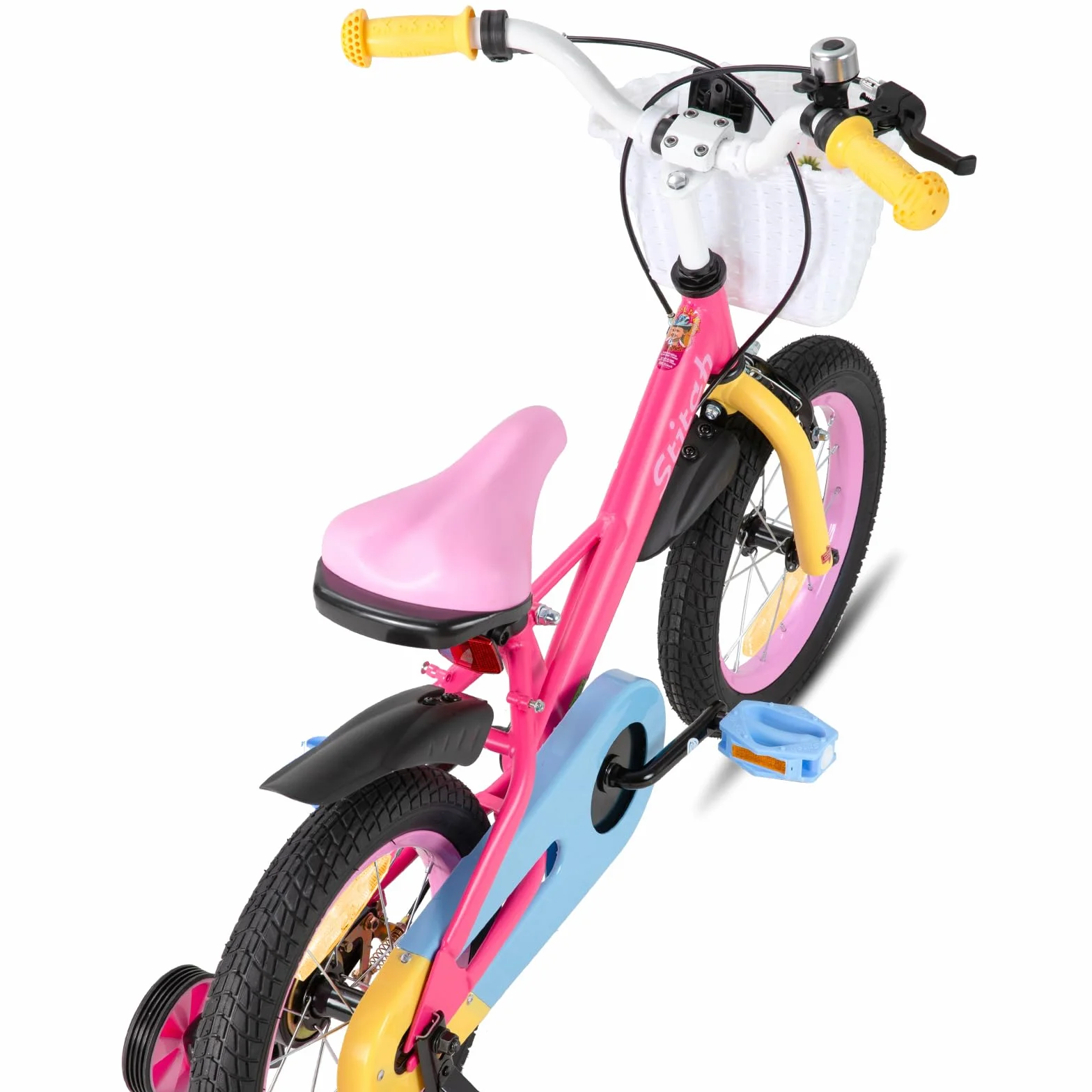 STITCH Macaron Bicicletta da Bambino 12-18 Pollici con Stabilizzatore e Cestino