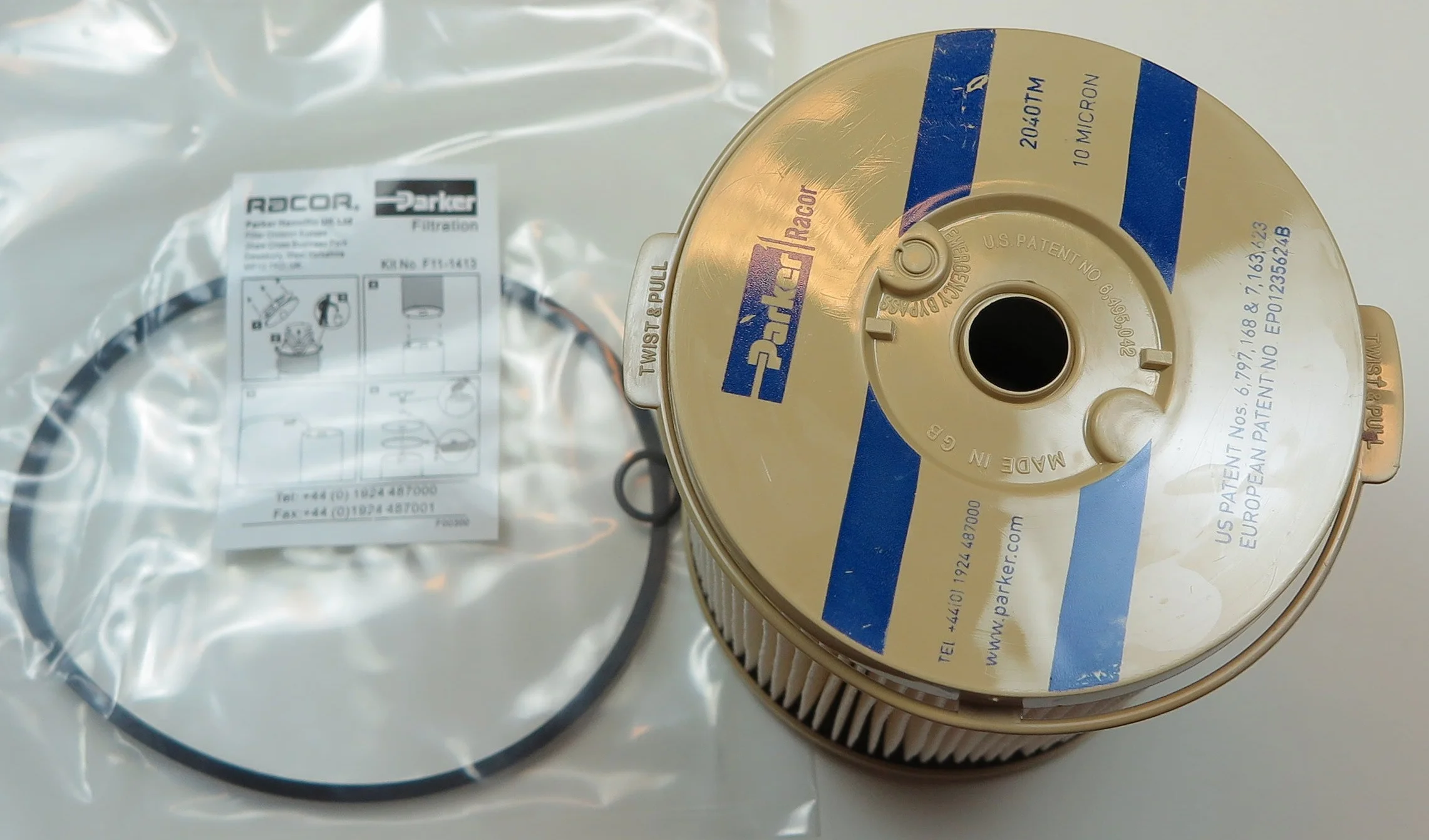 Racor 2040 TM-or blu 10 micron elemento filtrante per Racor Turbine Series 900