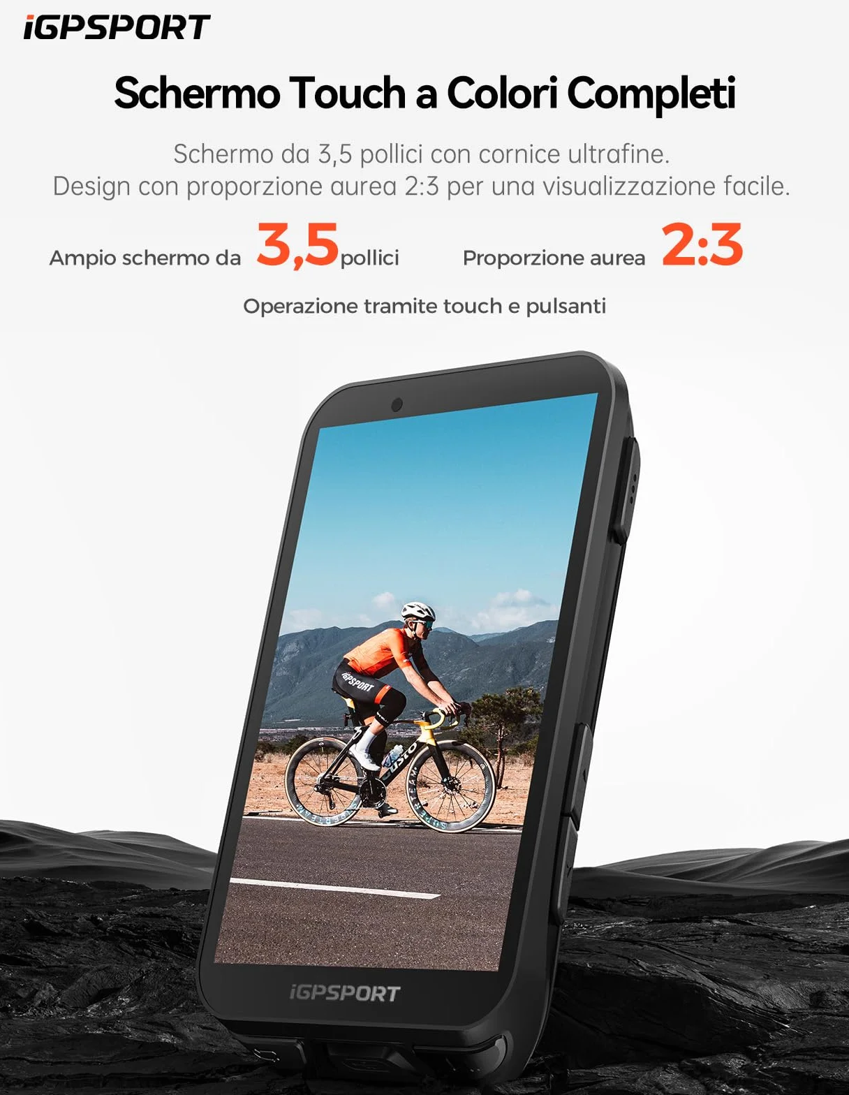 iGPSPORT iGS800 Ciclocomputer GPS Ciclismo 3.5" Schermo LCD a Colori 50 Ore Batteria Mappe Offline WiFi 32GB