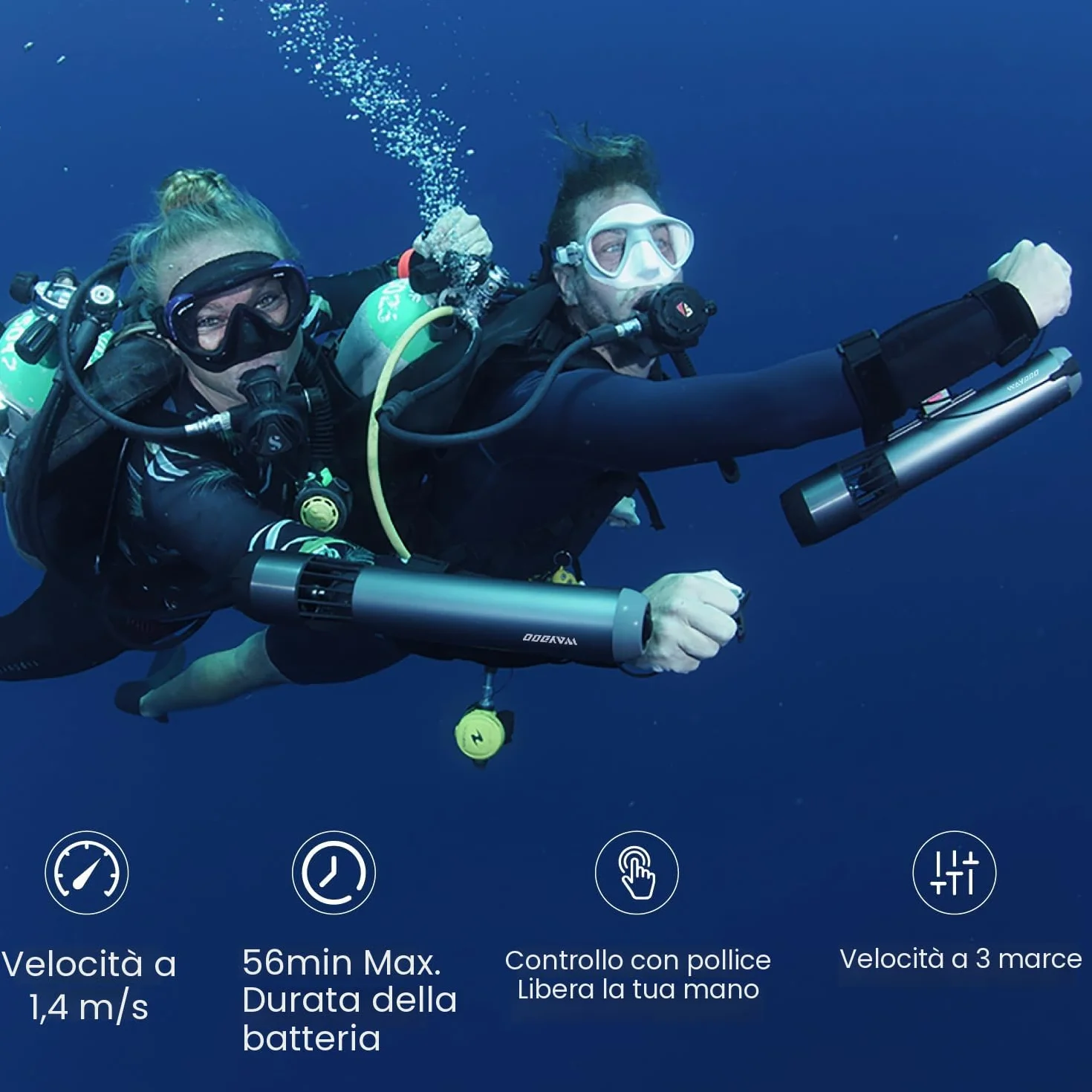 WAYDOO Subnado Monopattino subacqueo nero rosso