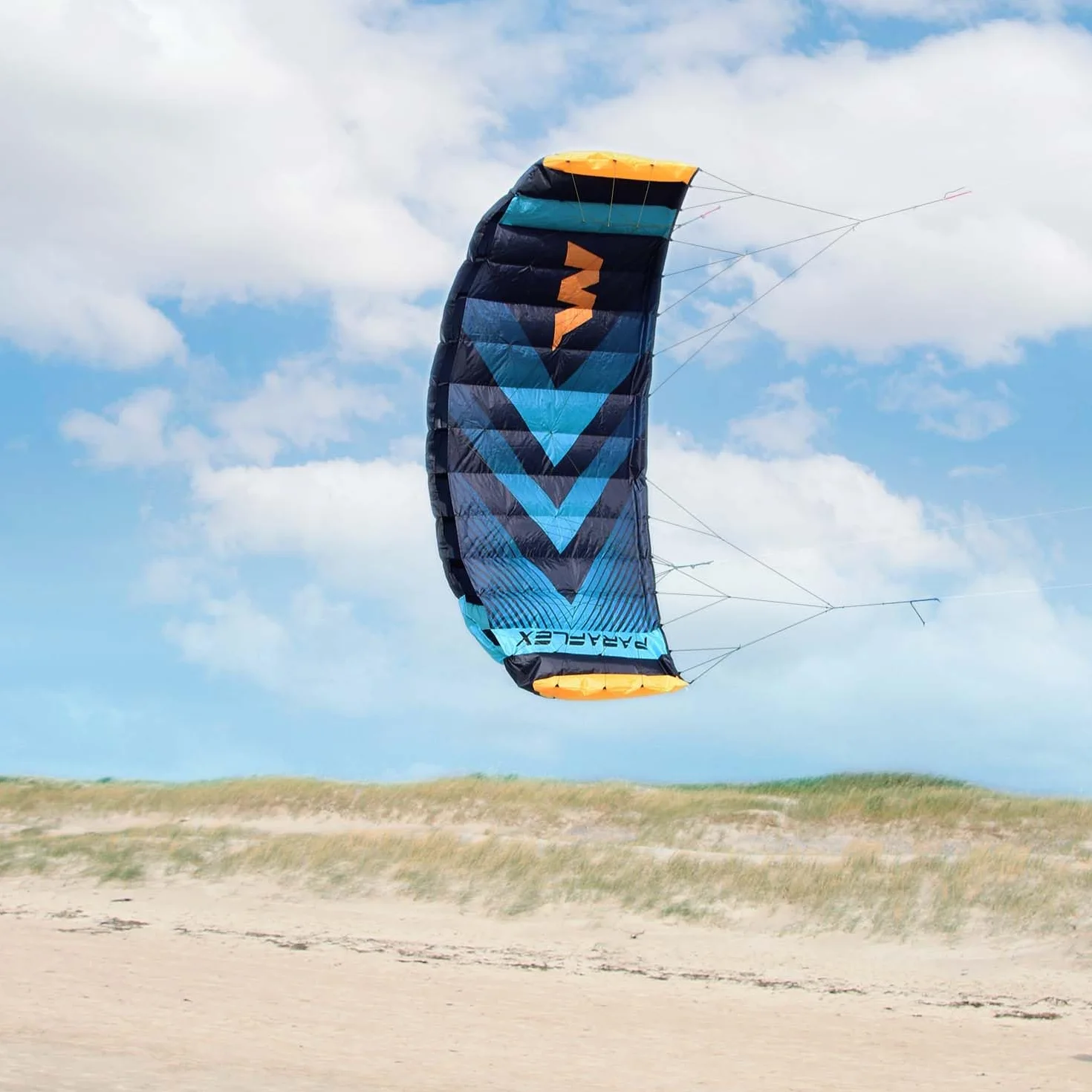 Wolkenstürmer Paraflex Trainer Tappetino per lo sterzo 3 l 2.3 turchese Aquilone 230 cm con barra di allenamento Kite Windtrainer