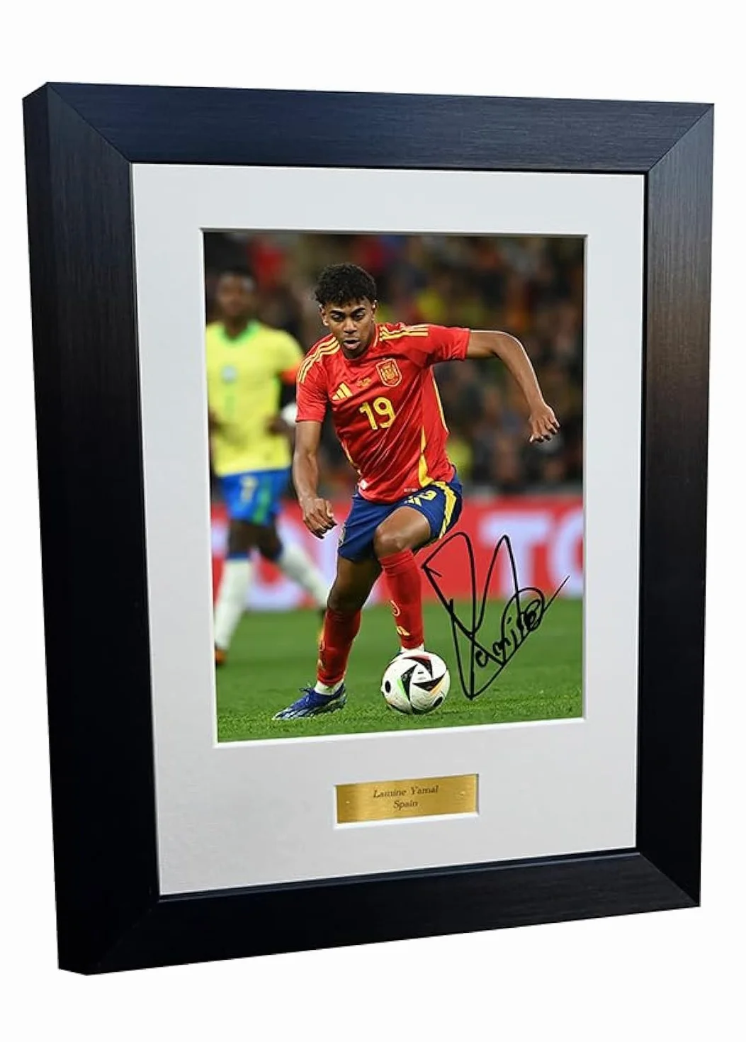 Ramka na zdjęcie Lamine Yamal Barcelona Hiszpania 30,5 x 20,3 cm A4 autograf prezent