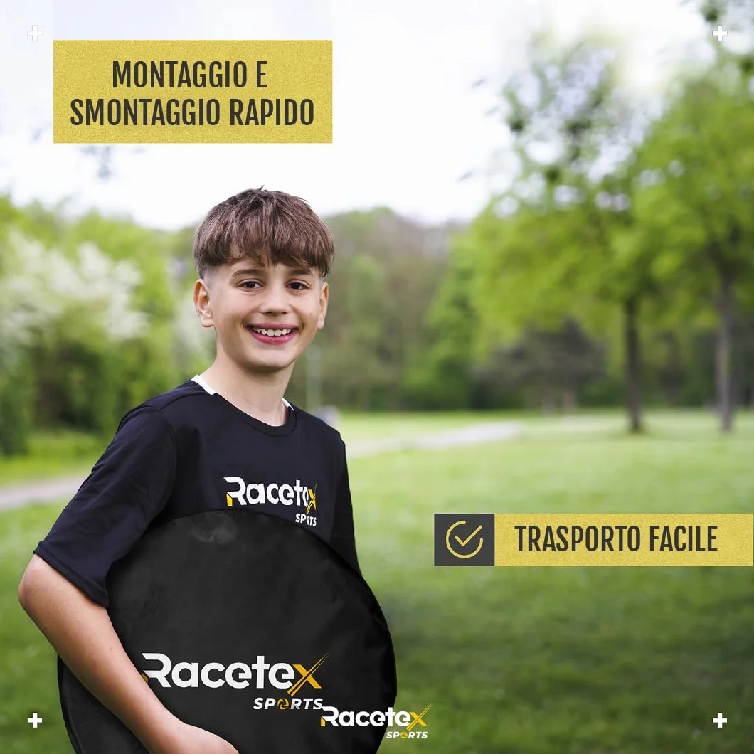Racetex Cancelli da calcio per bambini set 2 pezzi con aste in fibra di vetro rinforzata