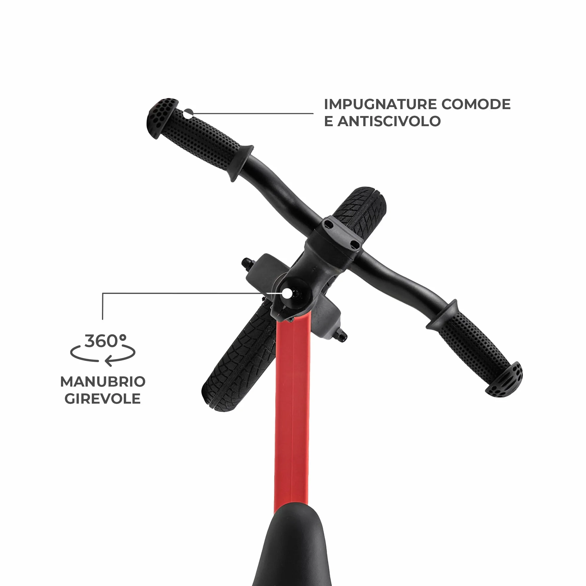 Kinderkraft ETER Bicicletta da corsa 12 pollici 35 kg telaio nylon sella regolabile manubrio limitato