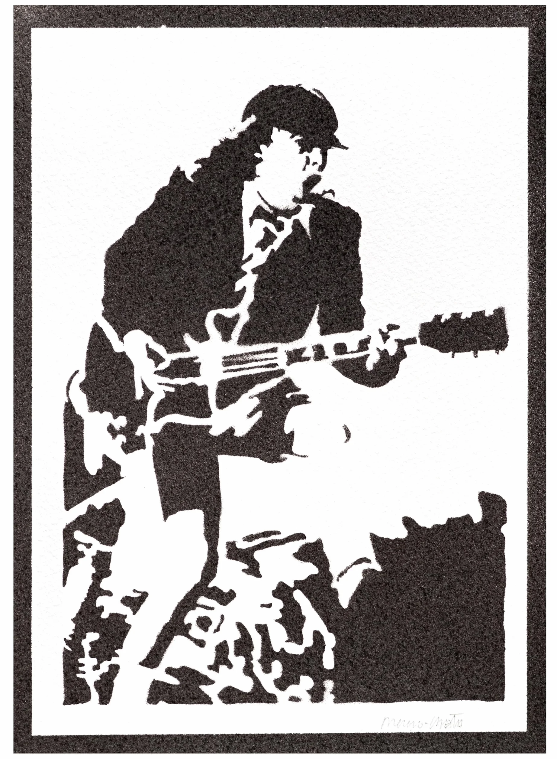 Angus Autentici Graffiti Fatti a Mano Poster Musica Quadro Moderno Decorazione Parete Regalo