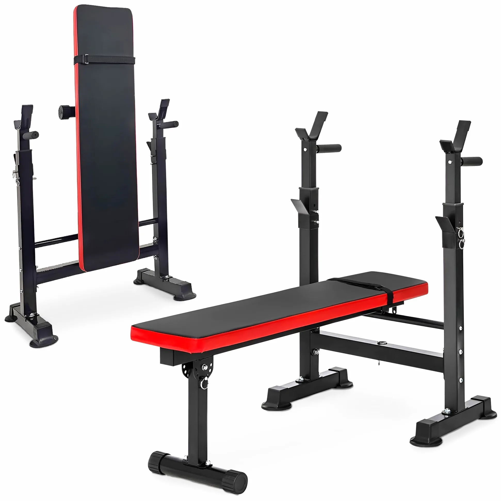 BalanceFrom - Panca per allenamento olimpico regolabile, con rastrelliera per squat, estensione delle gambe, arricciatura per preacher e spazio per pesi