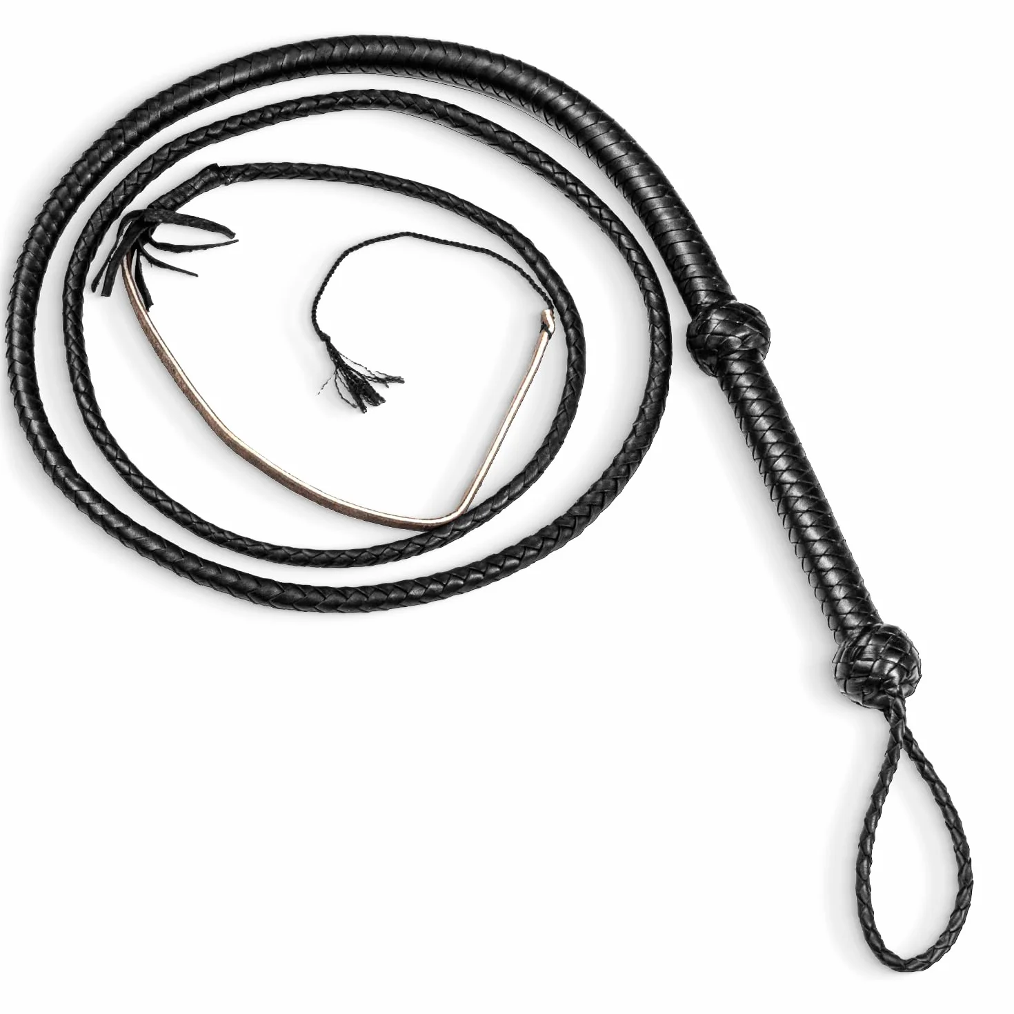 Indiana Jones Style Frustino in vera pelle di mucca da equitazione, nero, lunghezza: 0,9 m, 1,2 m, 1,8 m e 2,4 m