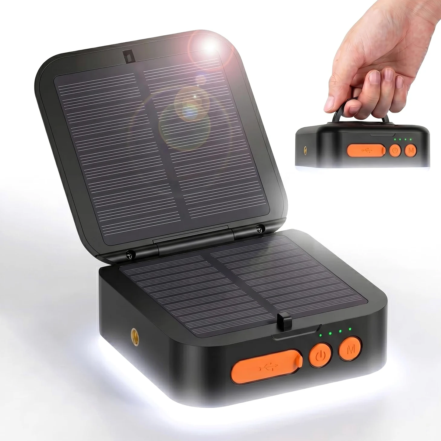 Lanterna solare da campeggio, 5200 mAh, ricaricabile, 2000 lumen, 5 modalità di illuminazione, lanterne per interruzioni di corrente Hurricane IP65, impermeabile, escursionismo, pesce, emergenza e