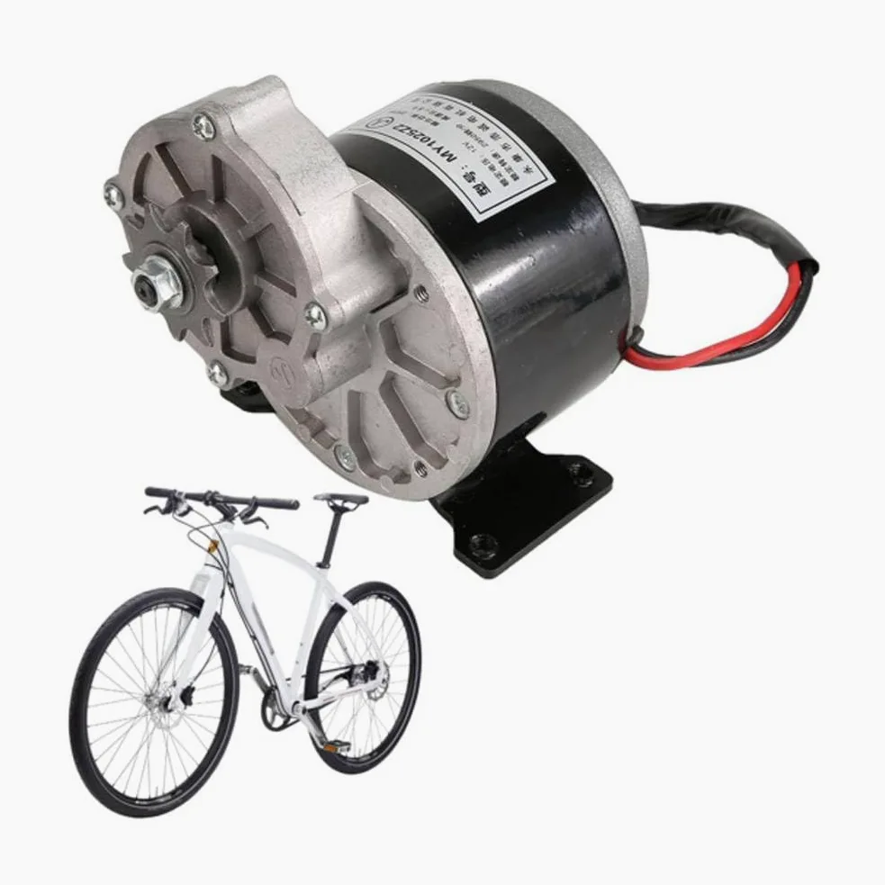Kit di Conversione Motore Riduttore DC, 12V 250W, con Pignone a 9 Denti Spazzolato per Scooter da Bicicletta