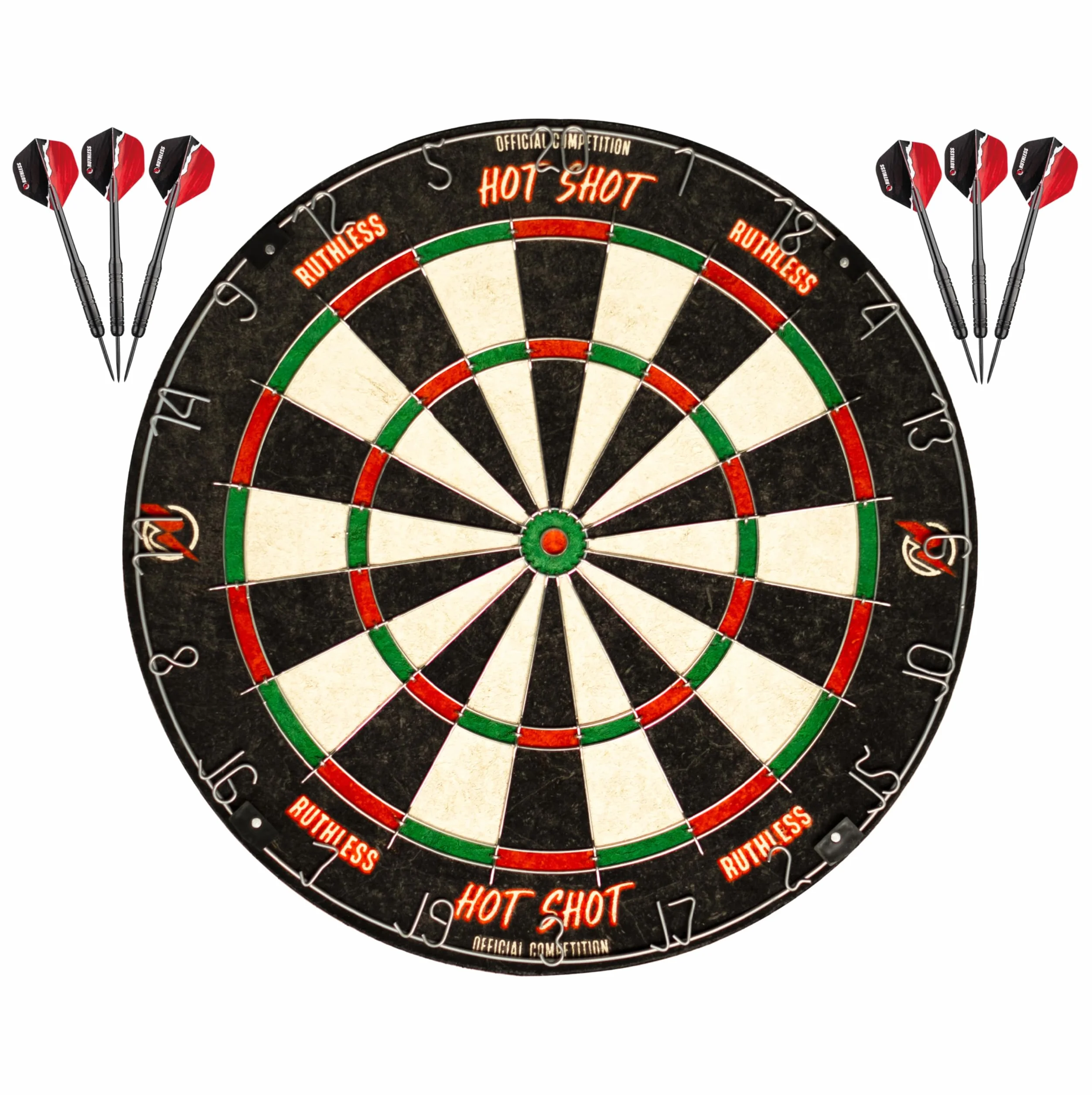 Ruthless Hot Shot Set di freccette Endurance in sisal con 2 set punta in acciaio