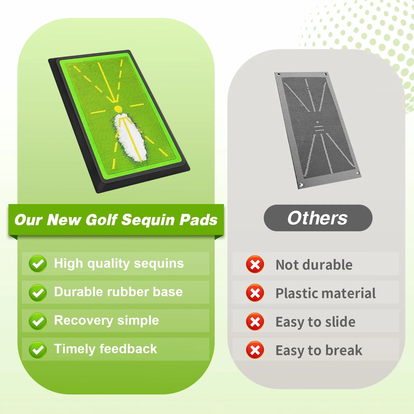 Tappetino da Golf per Swing e Allenamento con Base in Gomma Antiscivolo