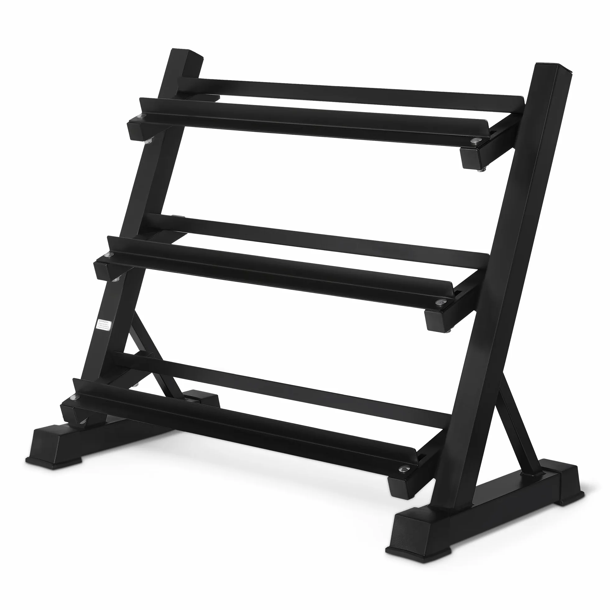 Amazon Basics, Rack per manubri regolabile con 3 ripiani (solo il supporto), nero