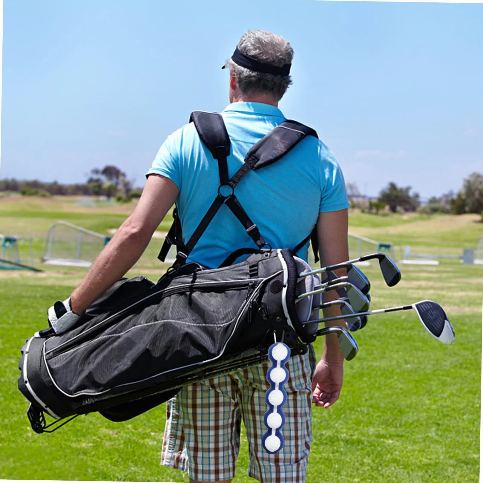 BESPORTBLE Porta 5 Blu Silicone Golf da a o Moschettone Palline e in Professionale Facile Trasportare Comodo da Appendere Protezione a Pantaloni Sacca per