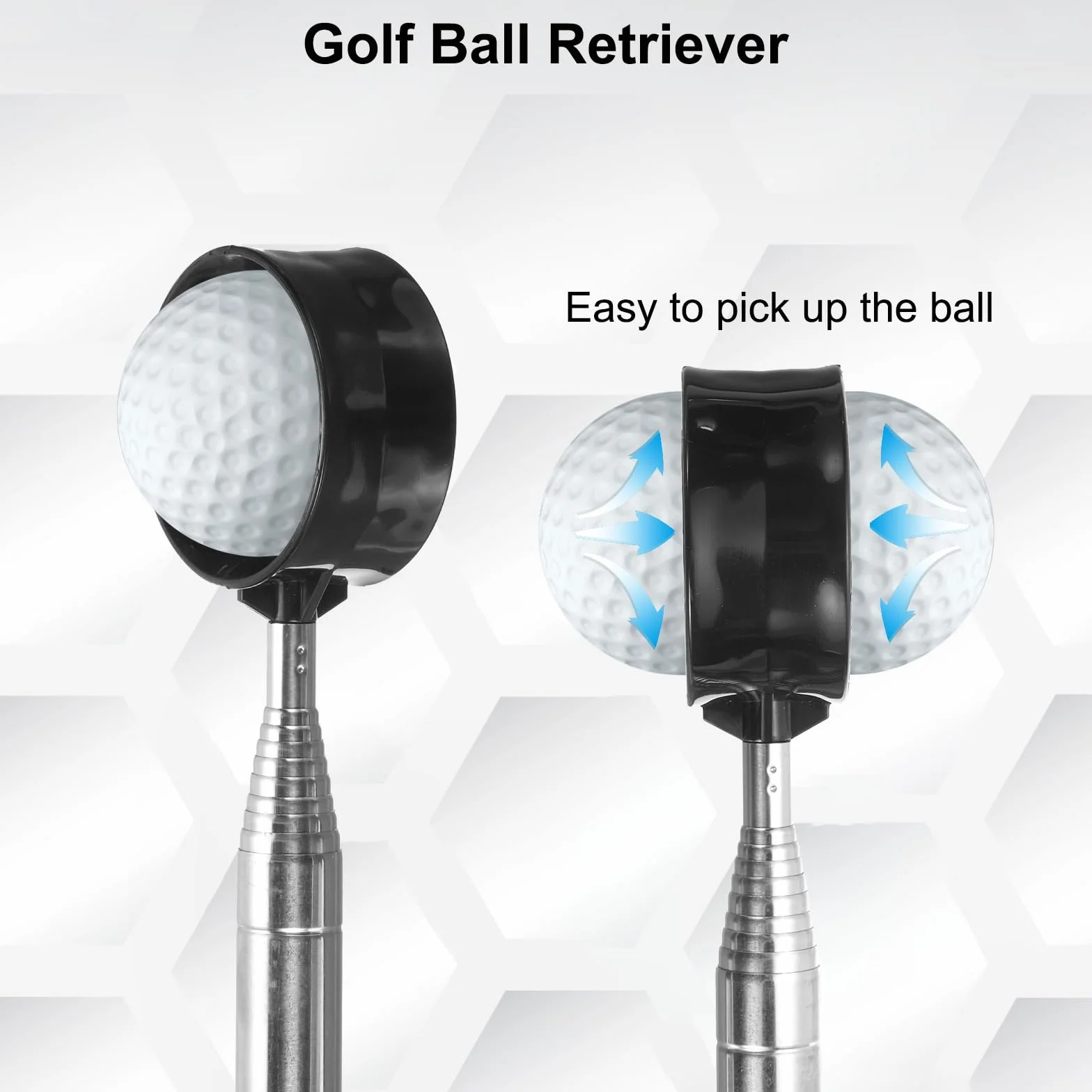 PATIKIL Golf Ball Retriever Testa telescopica Grabber con cordino per acqua Golf Ball Picker Strumento Accessori da golf