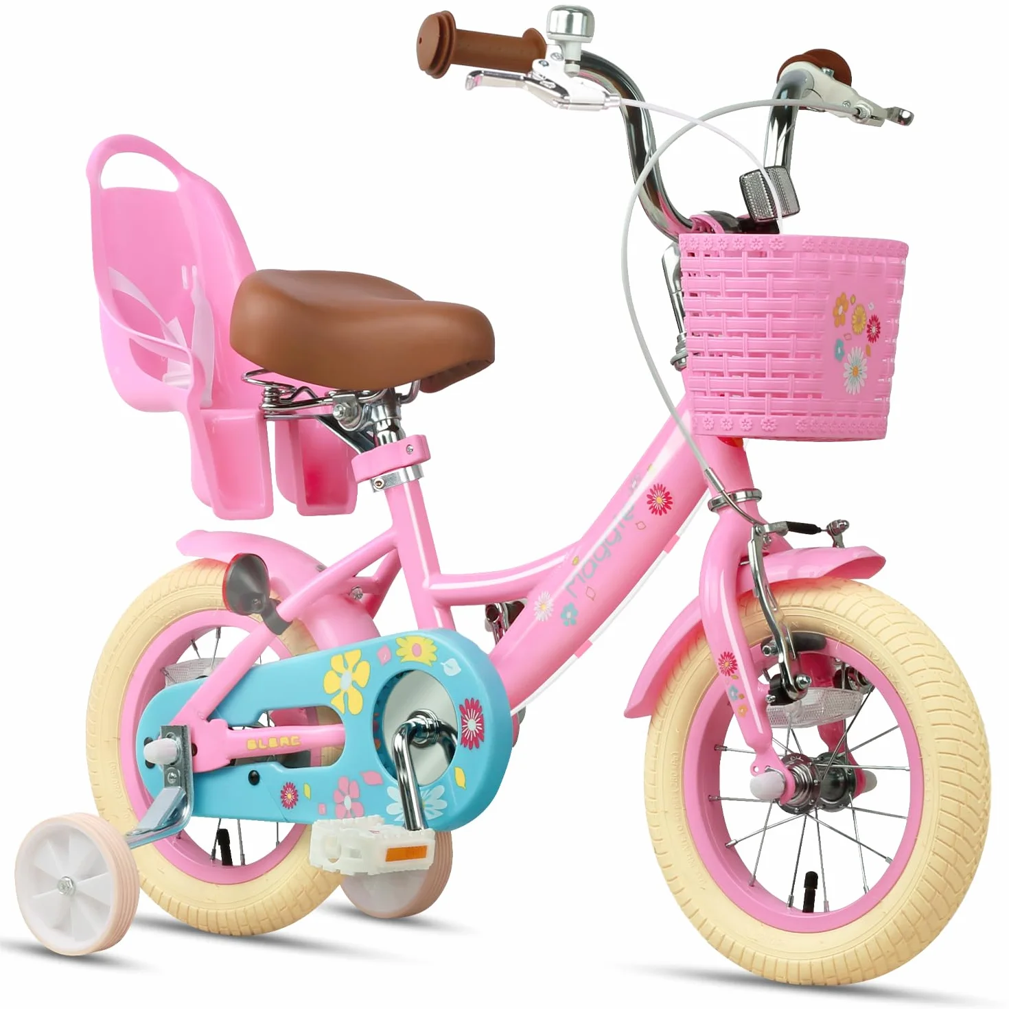 Glerc Bicicletta bambine 40,6 cm 2-7 anni con cestino ruote campanello colori assortiti