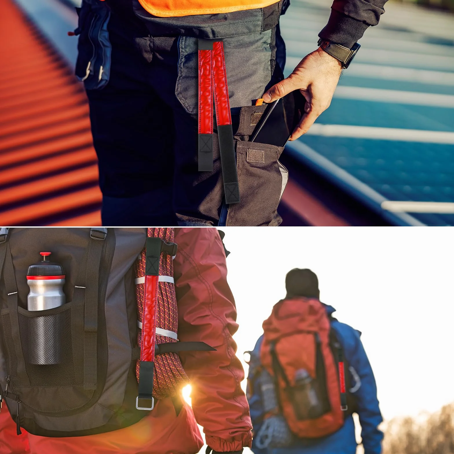 JIZZU LED Bracciale Ricarica USB 2 Pezzi Riflettenti Alta Visibilità Ciclismo Jogging
