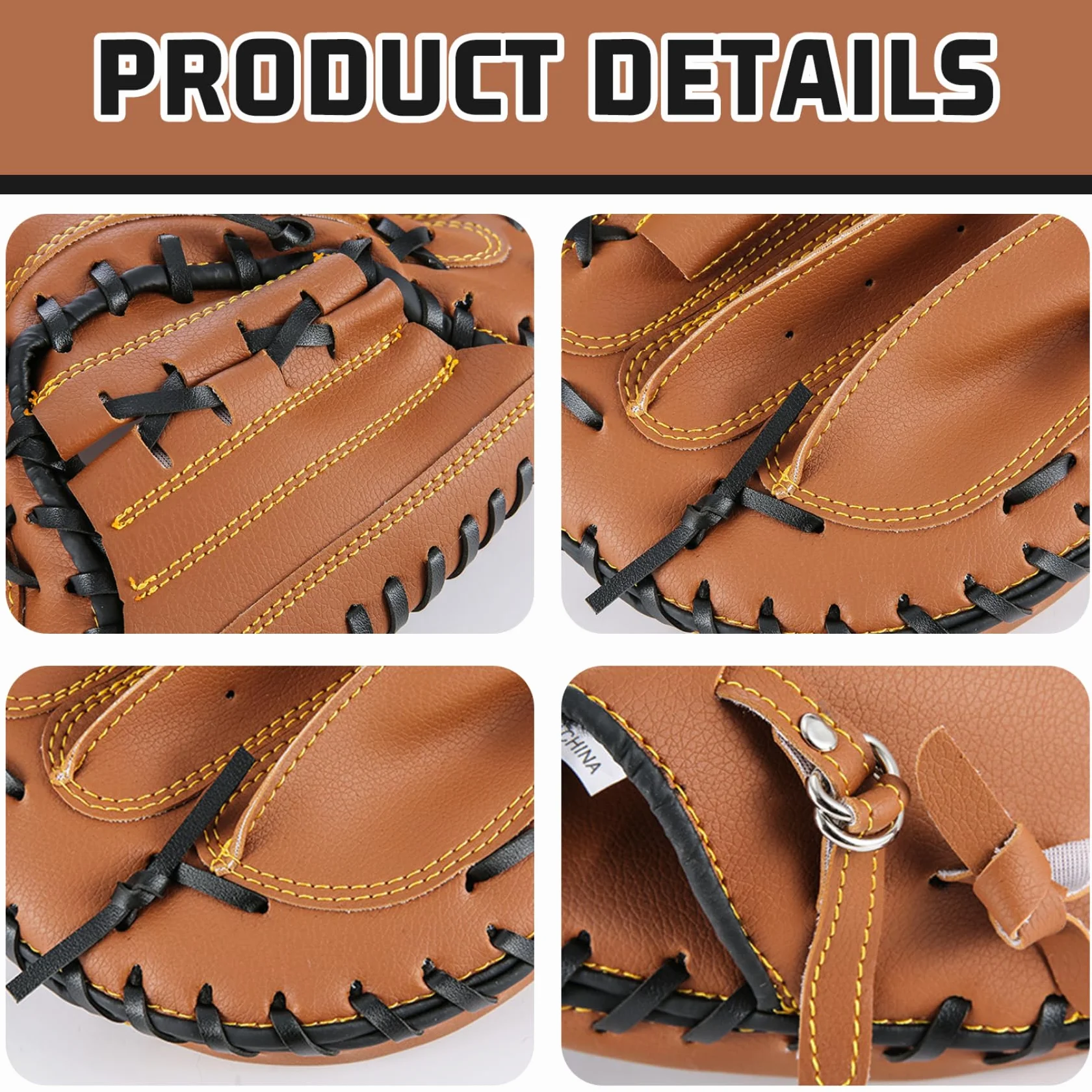 Guanto da baseball per adulti, guanto da ricevitore softball da 12, 5 pollici, guantoni da softball in pelle PVC ispessita, da baseball riutilizzabile per lanciatore di, da
