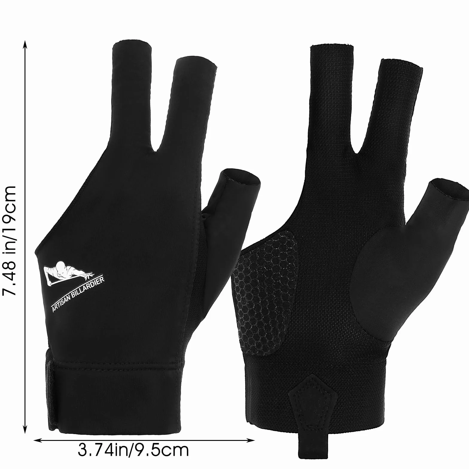 Guanto da biliardo Mano Sinistra per Uomo Donna Elastico 3 dita