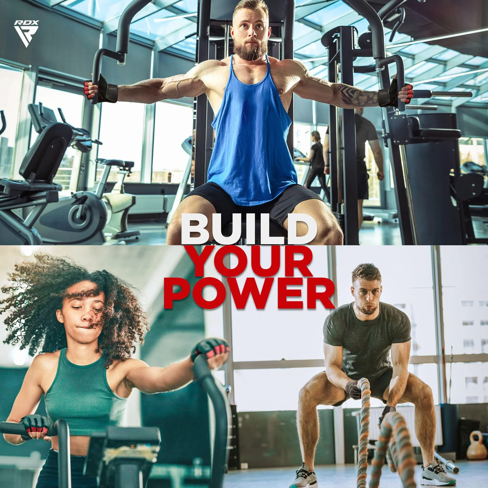 RDX Guanti Palestra Sollevamento Pesi Fitness, Maya Hide Pelle, 50CM Lunghi Polso, Antiscivolo Imbottito