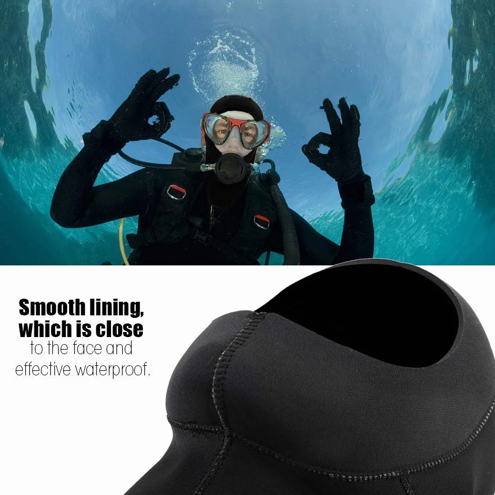 Cappuccio da Sub Neoprene 3 Mm Immersioni Subacquee Snorkeling Nuoto Uomini L