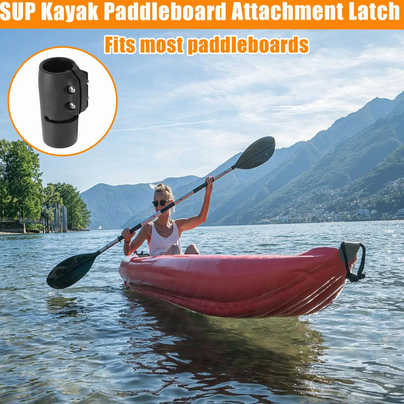 Morsetto Pagaia SUP a Sgancio Rapido, 2 Clip PVC, Rilascio Rapido con Serratura da Surf