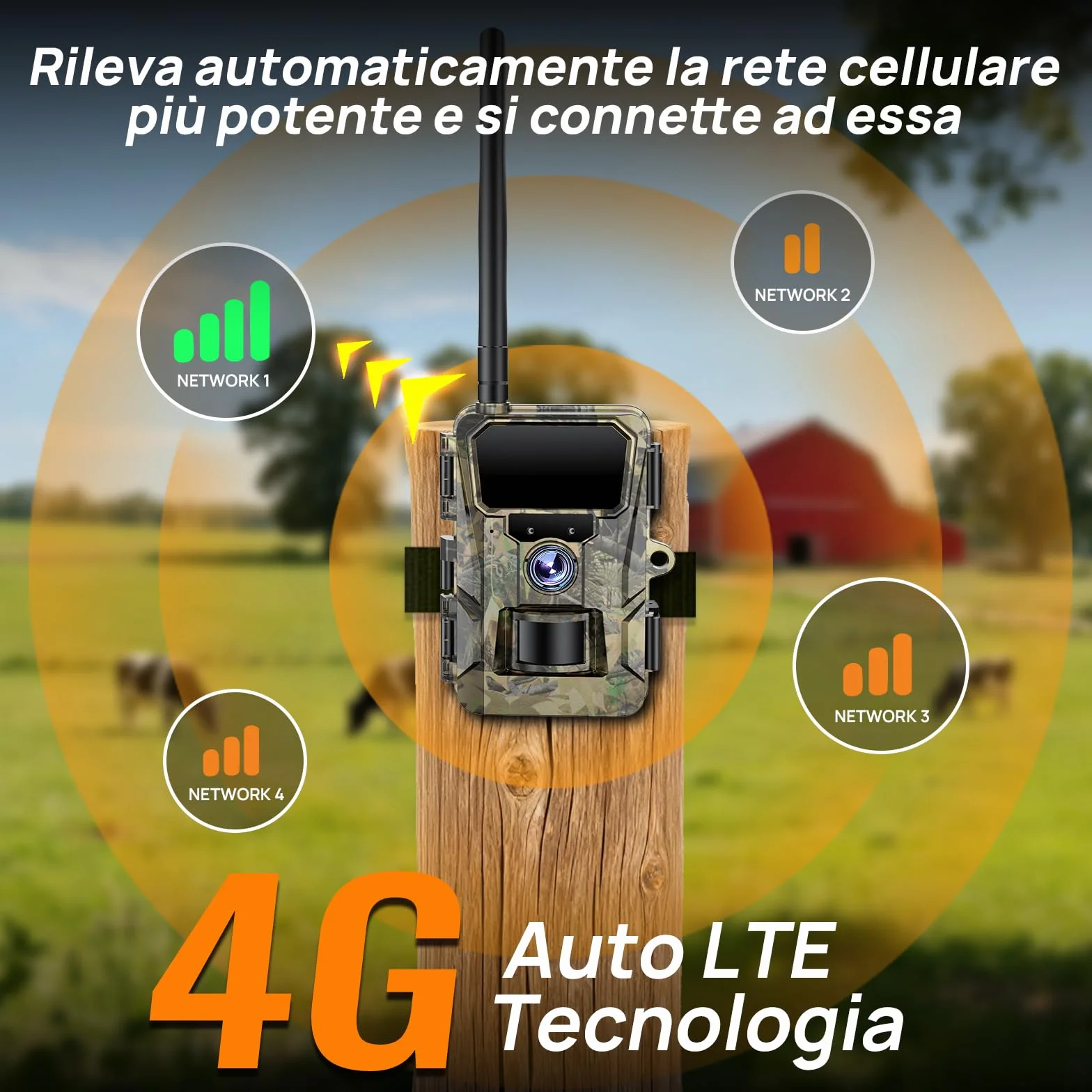 iZEEKER 2 en 1 Fototrappola Solare 4G LTE con SIM e 64GB Scheda Micro SD, HD 48MP Fotocamera Caccia Visione Notturna, Batteria 5200mAh, APP Controllo Remoto, IP66 Impermeabile
