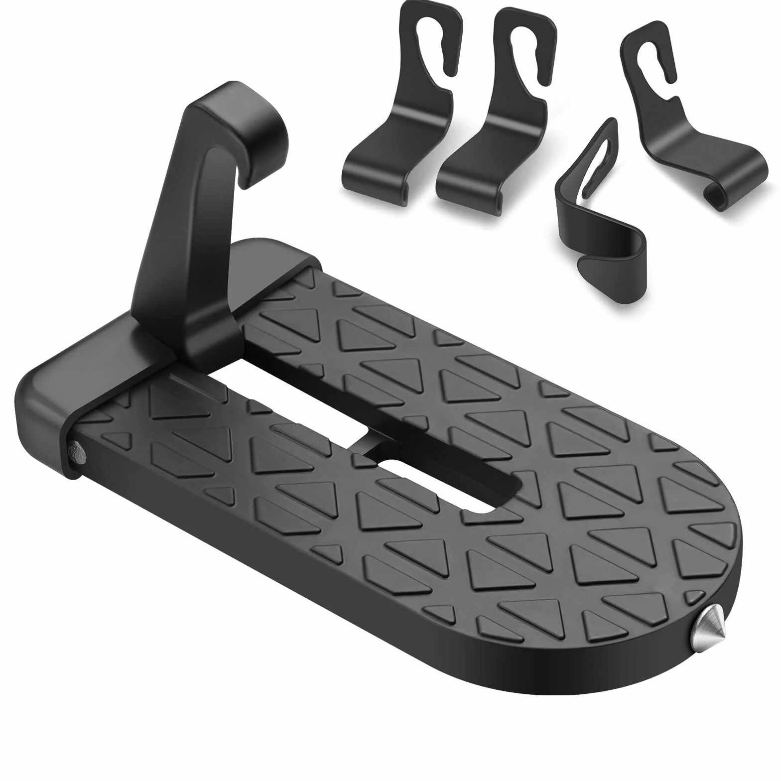 URAQT Gradino per Portiera Auto Universale, Car Doorstep Gradino della portiera dell'auto con 4 PCS Gancio e Martello di Sicurezza, Pieghevole, Antiscivolo, Carico Massimo 250 kg