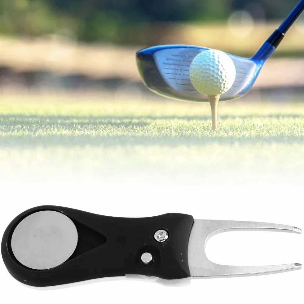 MAGT Forcelle da Golf Strumento di Riparazione Divot 11 x 3,2 x 1,5 cm Acciaio Inossidabile 304 Nero