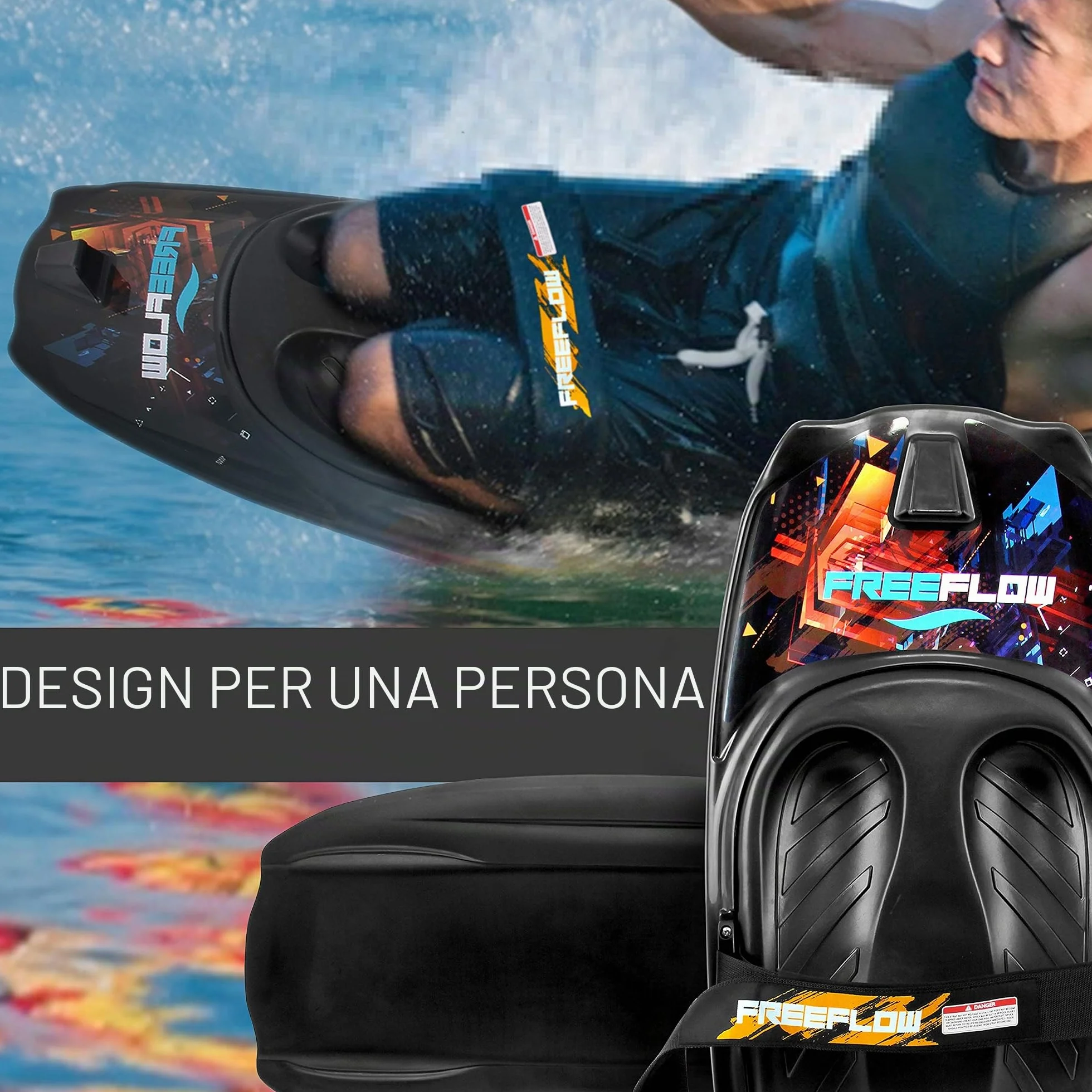 SereneLife Kneeboard Tavola da Surf con Gancio e Cinghia per Sport Acquatici