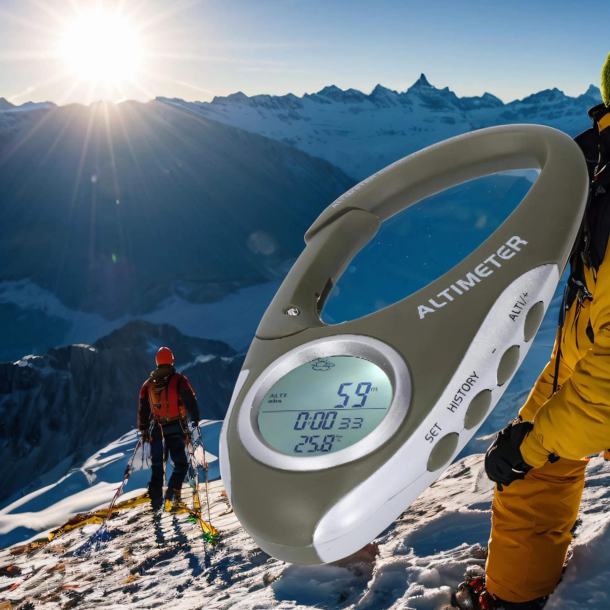 Barometro Digitale Altimetro Portatile con Display Retroilluminato per Escursionismo Arrampicata