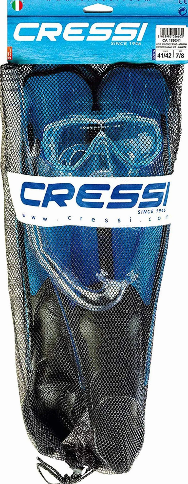 Cressi Rondinella Bag Set Pinne Maschera Snorkel