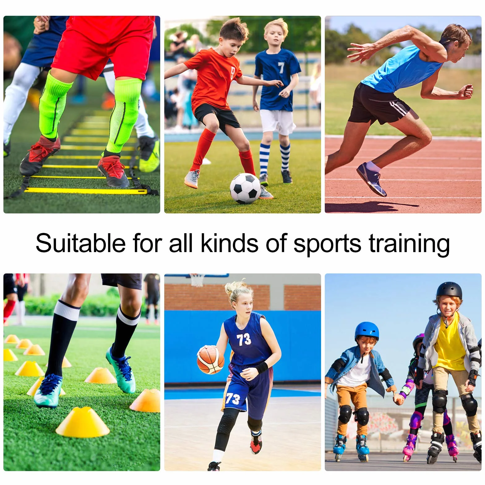 Set Allenamento Agilità Velocità 6M Scala Agilità Scaletta Kit Fitness Calcio Pallacanestro