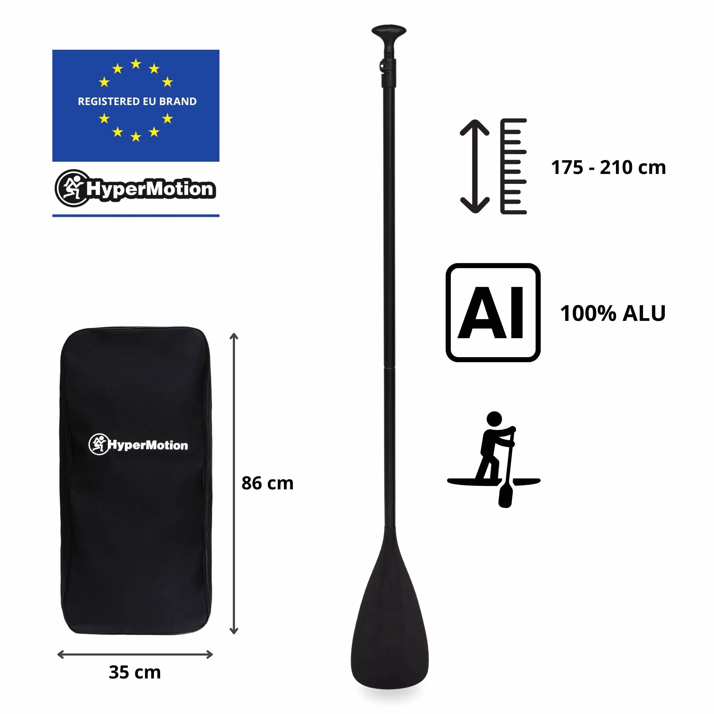 HyperMotion Tavola da SUP gonfiabile per bambini 15 cm paddleboard set con pagaia regolabile pompa guinzaglio zaino impermeabile 130 kg