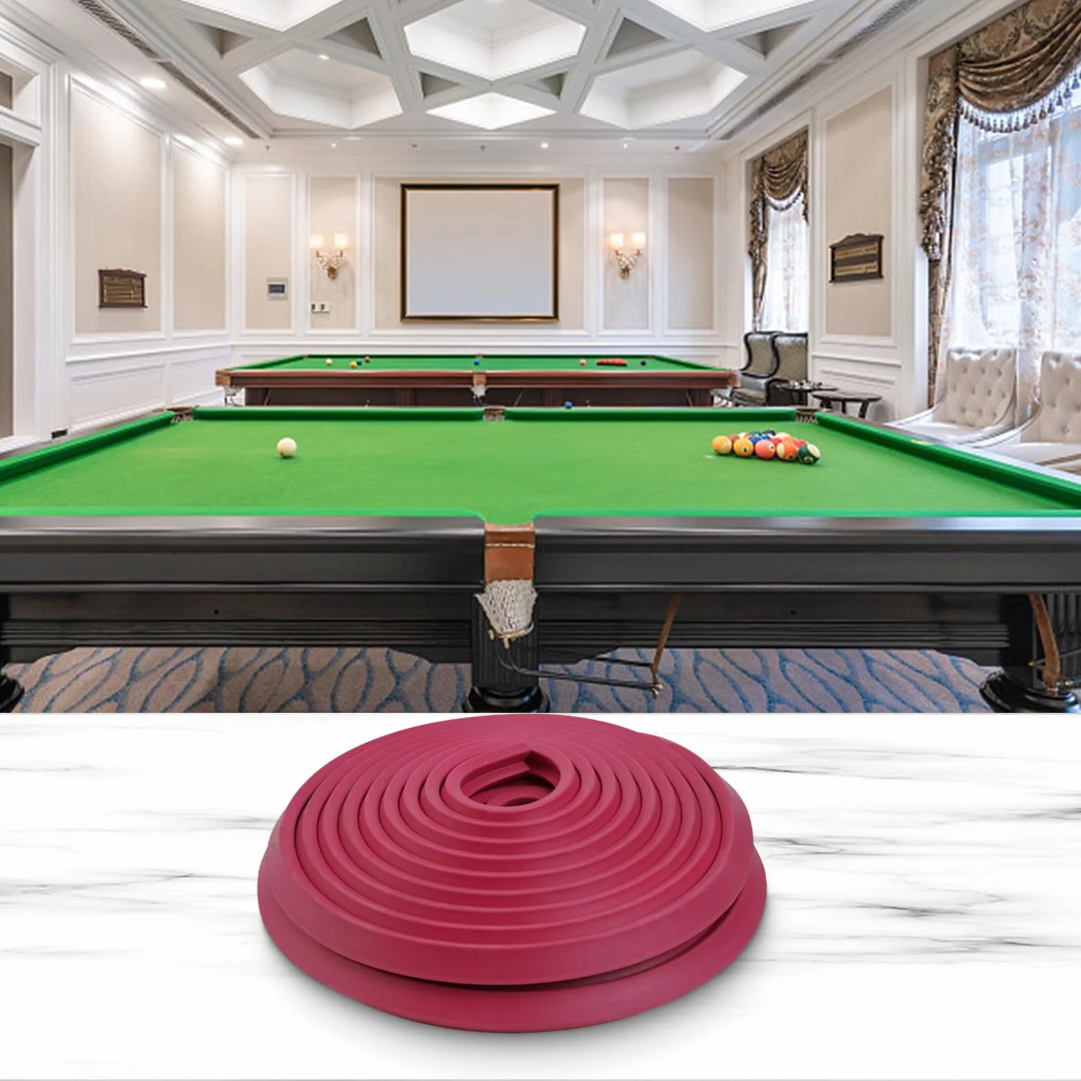 Paraurti per tavolo da biliardo in TPR rosso 10 m striscia di gomma 12 x 14 mm