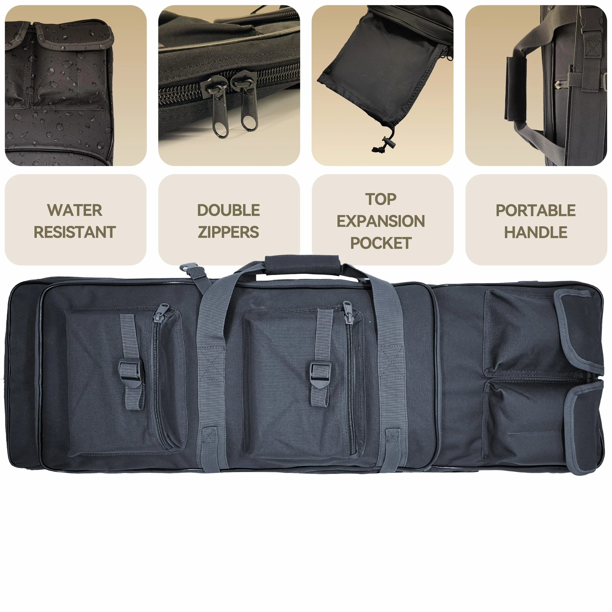 Alephnull Custodia Fucile da Caccia 120/100/85 cm Borsa per Armi Lunghe Zaino Morbido