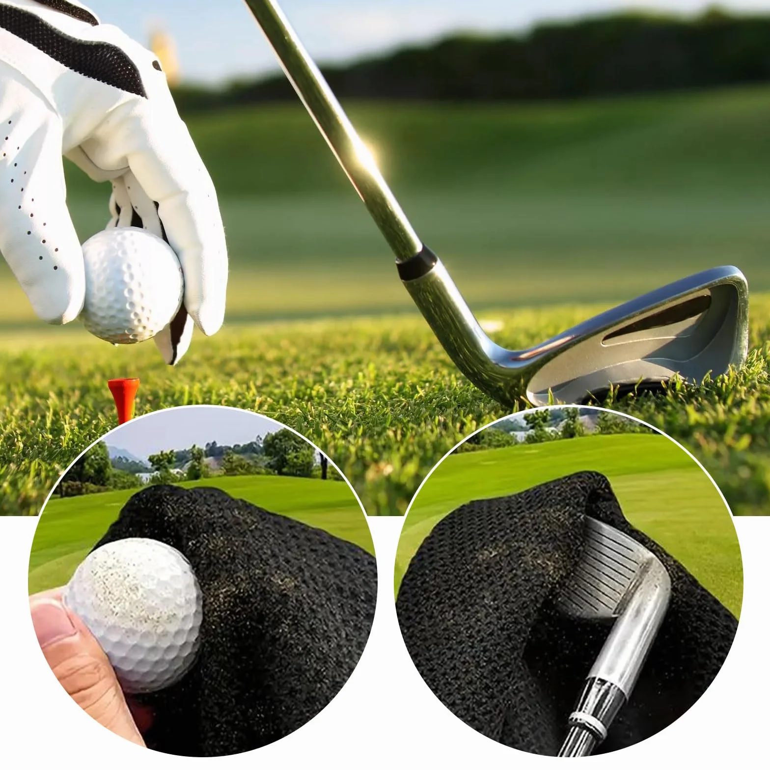 Asciugamano da golf divertente con clip per borsa nero