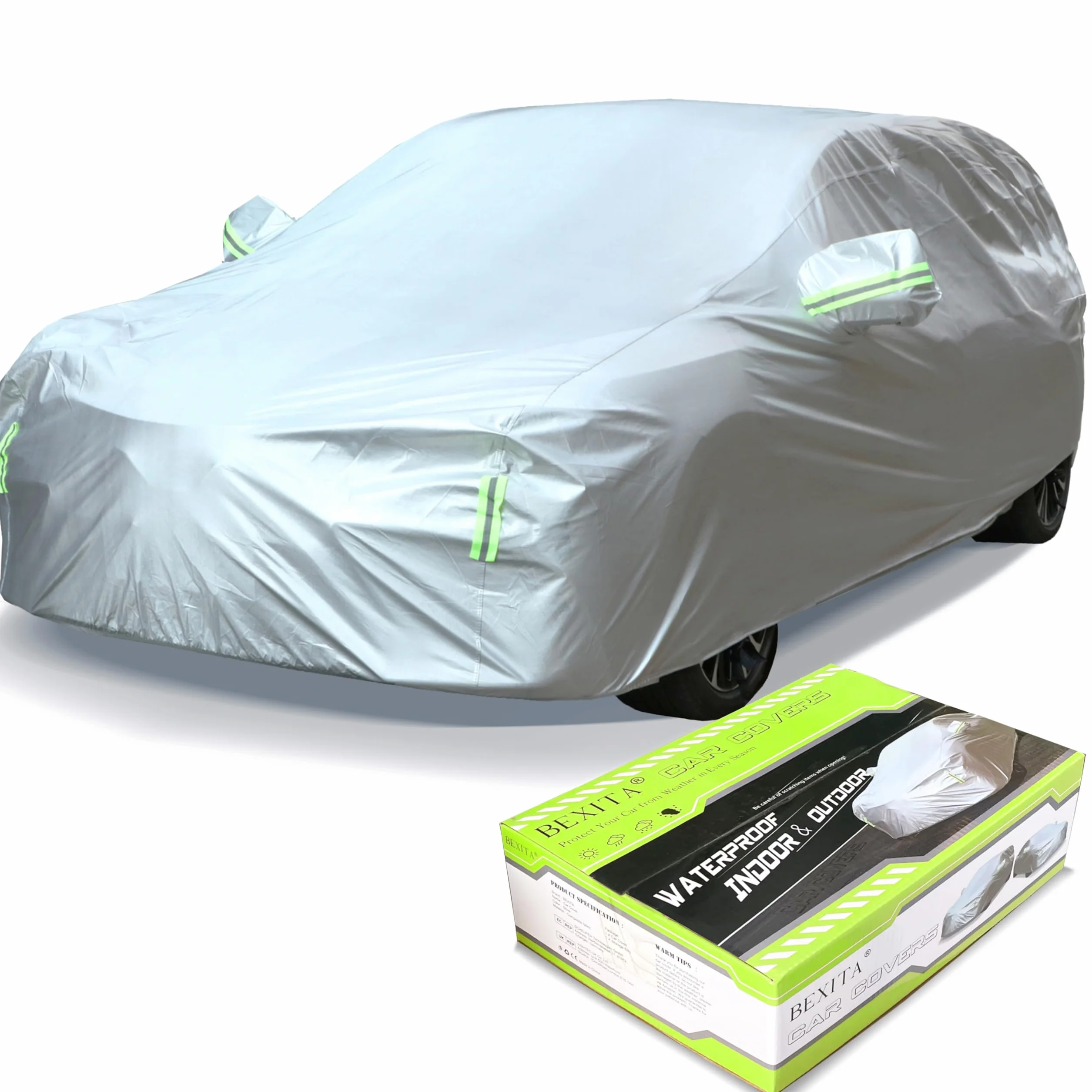 Telo Copriauto SUV Impermeabile Invernale Esterno Stagioni Antivento Antineve Protezione UV Auto Copriauto per SUV; Taglia L: Max 485cm