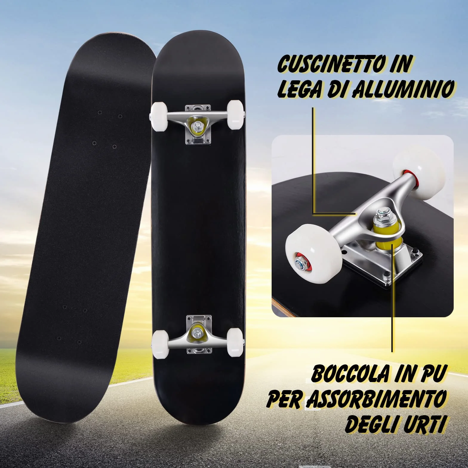 COSTWAY Skateboard Mini Cruiser Completa Longboard in Legno di Acero, Colori a Scelta, 79 x 20 cm