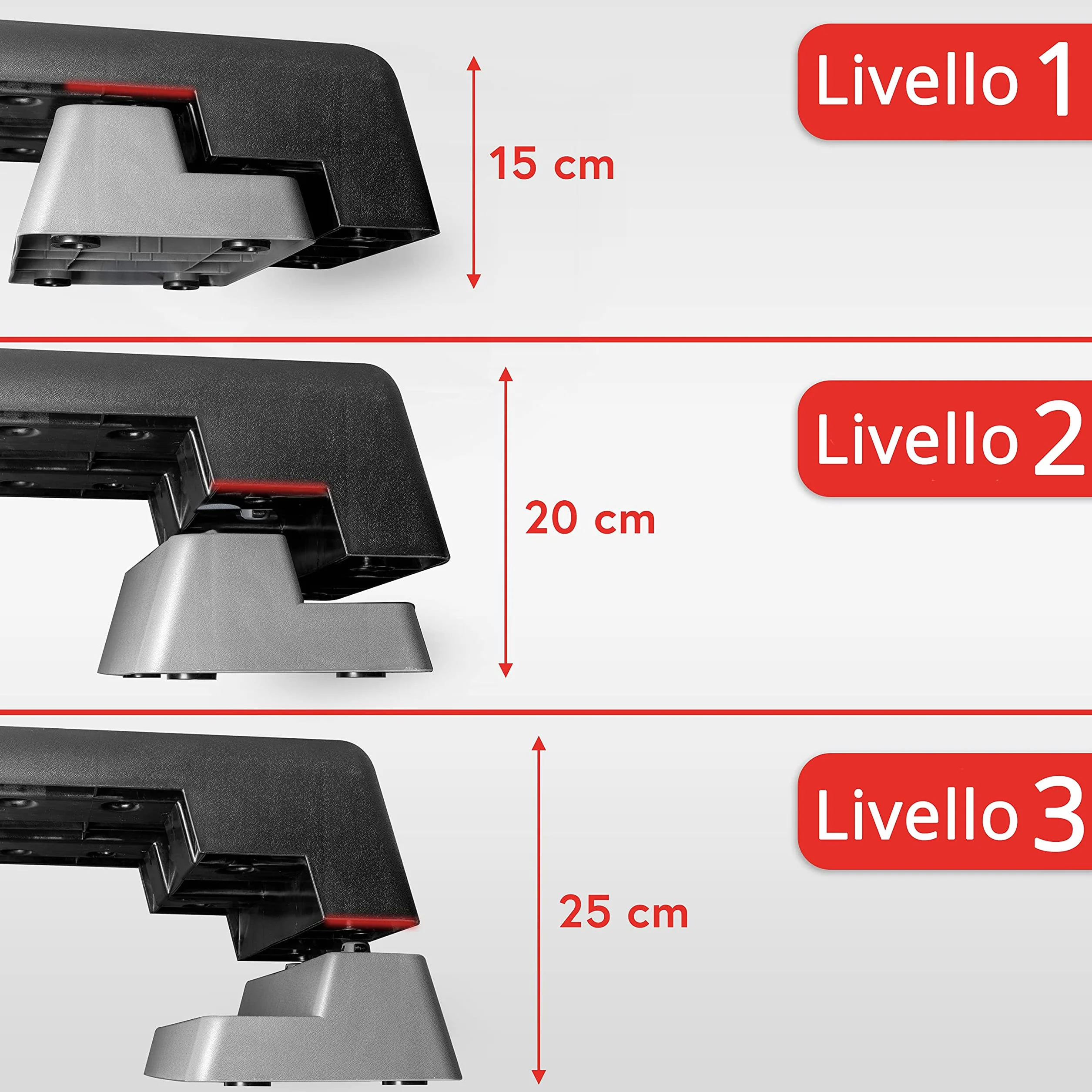 POWRX Step Aerobics Professional Fitness Stepper 89 x 34 cm Altezza Regolabile Antiscivolo