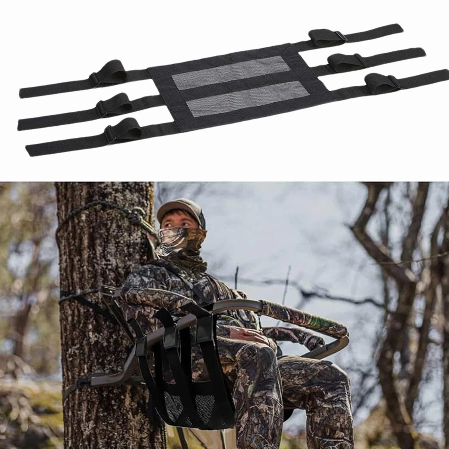 Sedile da arrampicata regolabile con supporto per albero – Fibbie autobloccanti