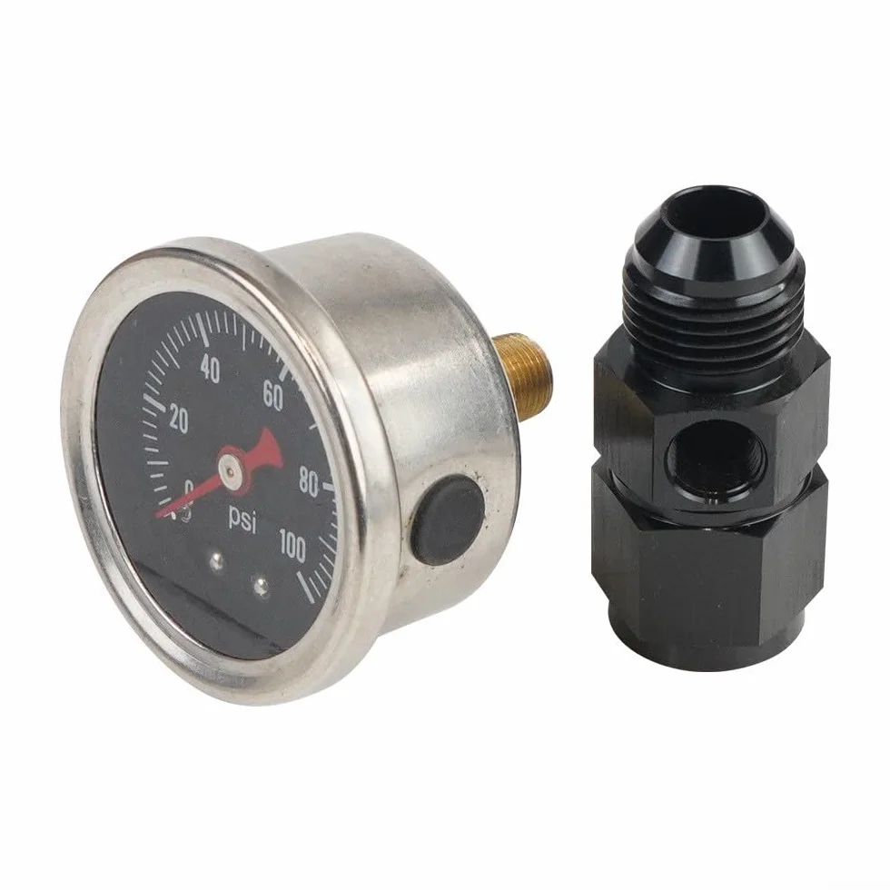 Regolatore di pressione del carburante, 0-100 Psi, 1/8" per adattatori NPT e AN4-AN12, struttura in acciaio inossidabile per sistemi diesel e automobilistici (AN8)