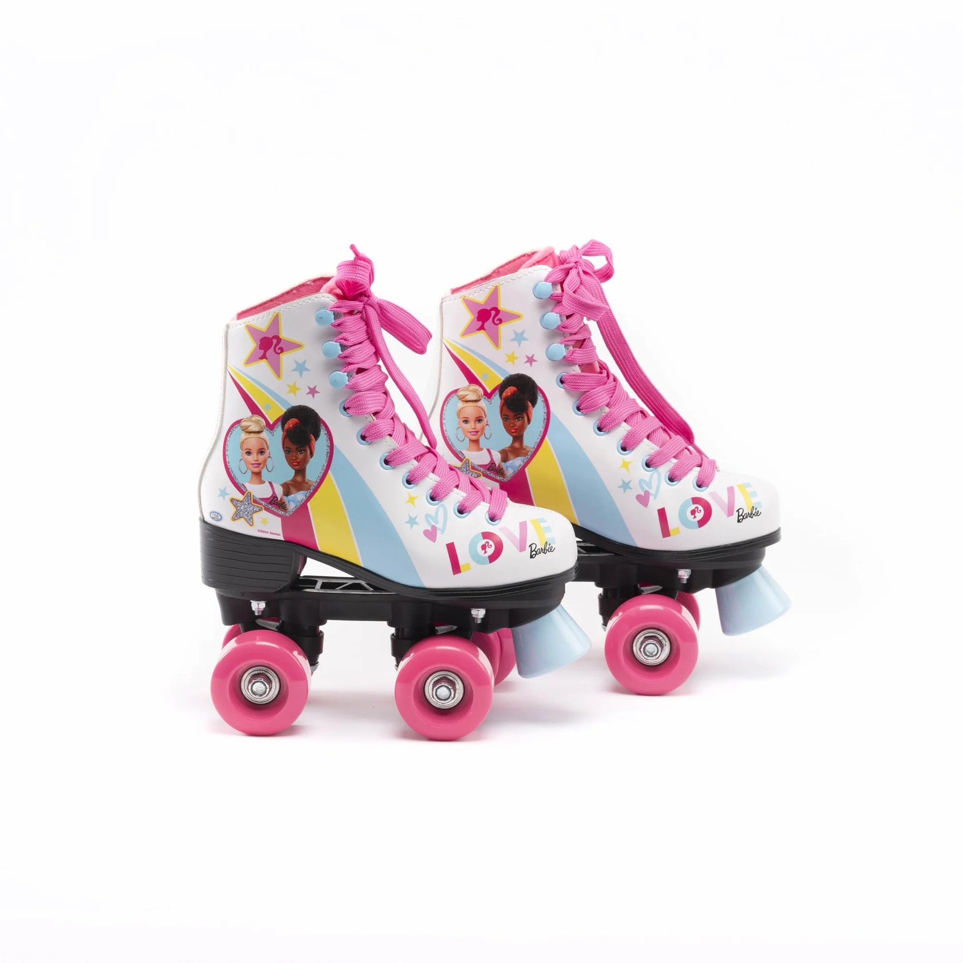 Barbie Pattini a Rotelle Bambina 4 Ruote con Freno Posteriore Stivaletto Alto in Pelle Sintetica