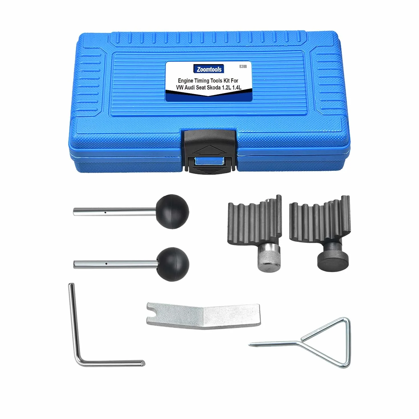 7 pezzi Set di strumenti per cinghia dentata, kit di strumenti di fissaggio per albero motore motore Strumento di fasatura motore per VW 1.2 1.4 1.9 2.0 Strumento tenditore cinghia dentata