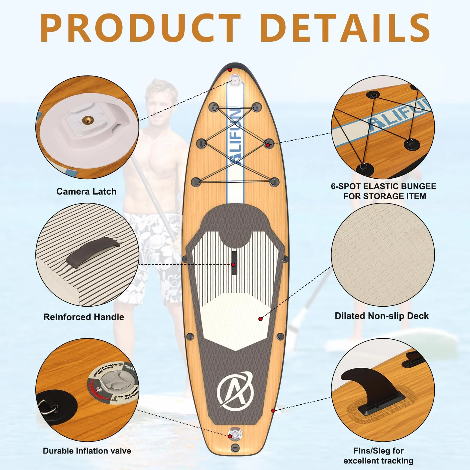 ALIFUN Stand Up Paddle Board SUP Gonfiabile 300/320 cm 200kg 6 Zoll