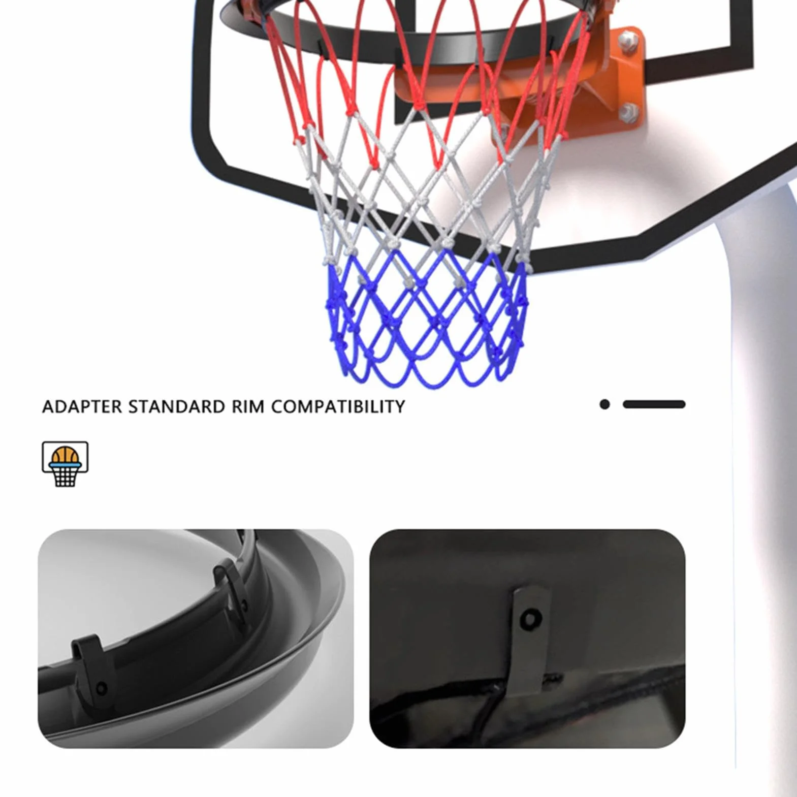 Rete da basket portatile per esterni, ricambio anti-frusta universale per canestro