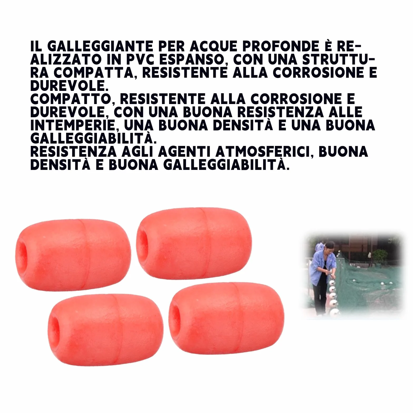 Boa Galleggiante per Corda Set 6pz 8pz Acque Profonde 7x12cm