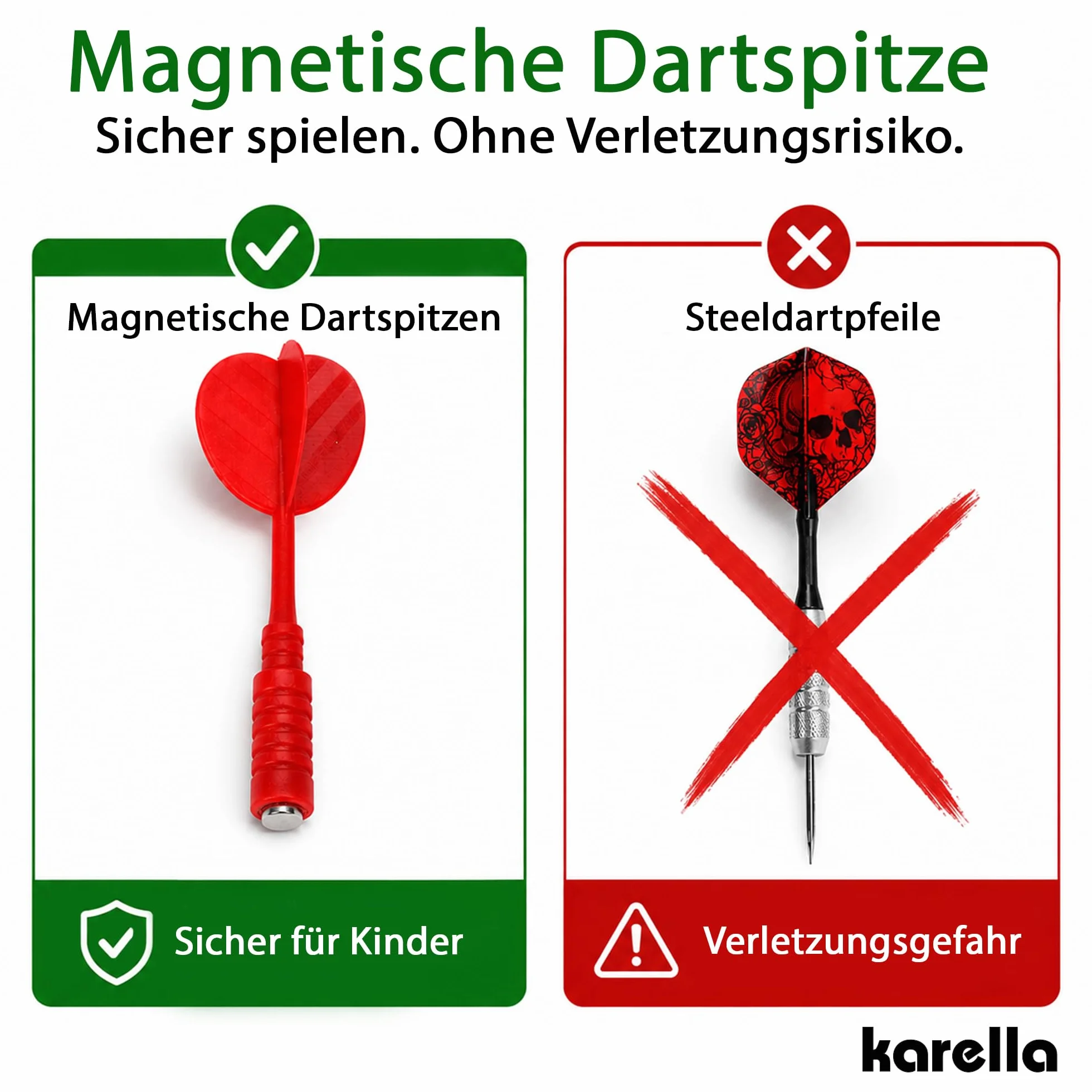 Thera-Band Karella Bersaglio Magnetico Family 40 cm Gioco Freccette Sicurezza Bambini Adulti 6 Frecce Magnetiche