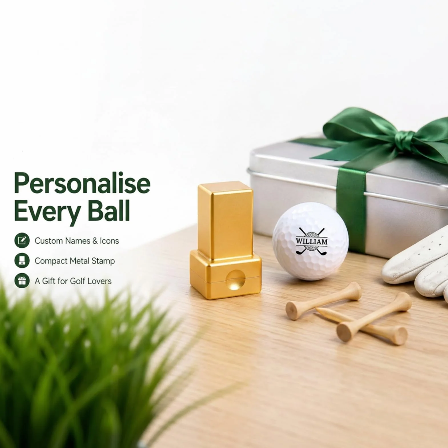 Drawelry Timbro Personalizzato per Pallina da Golf, autoadesivo con monogramma Nome Logo Iniziale, Accessori Palline da Golf